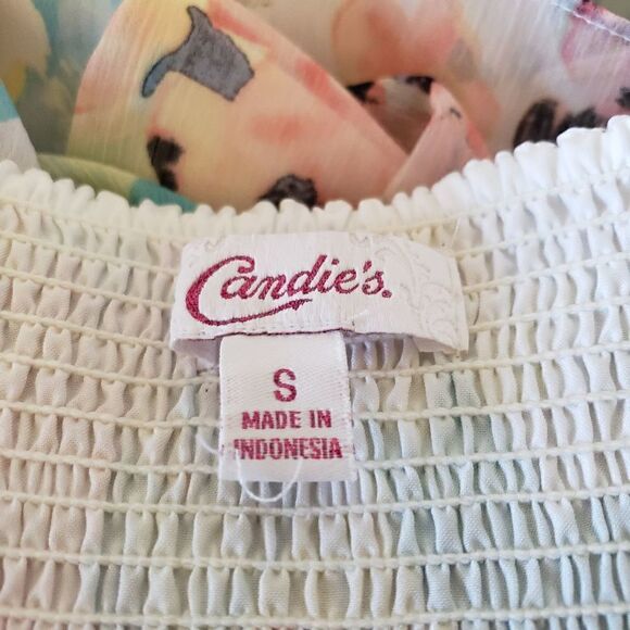 Candies Women's Pastel Floral Tiered Spaghetti Strap Dress - Picture 3 of 8